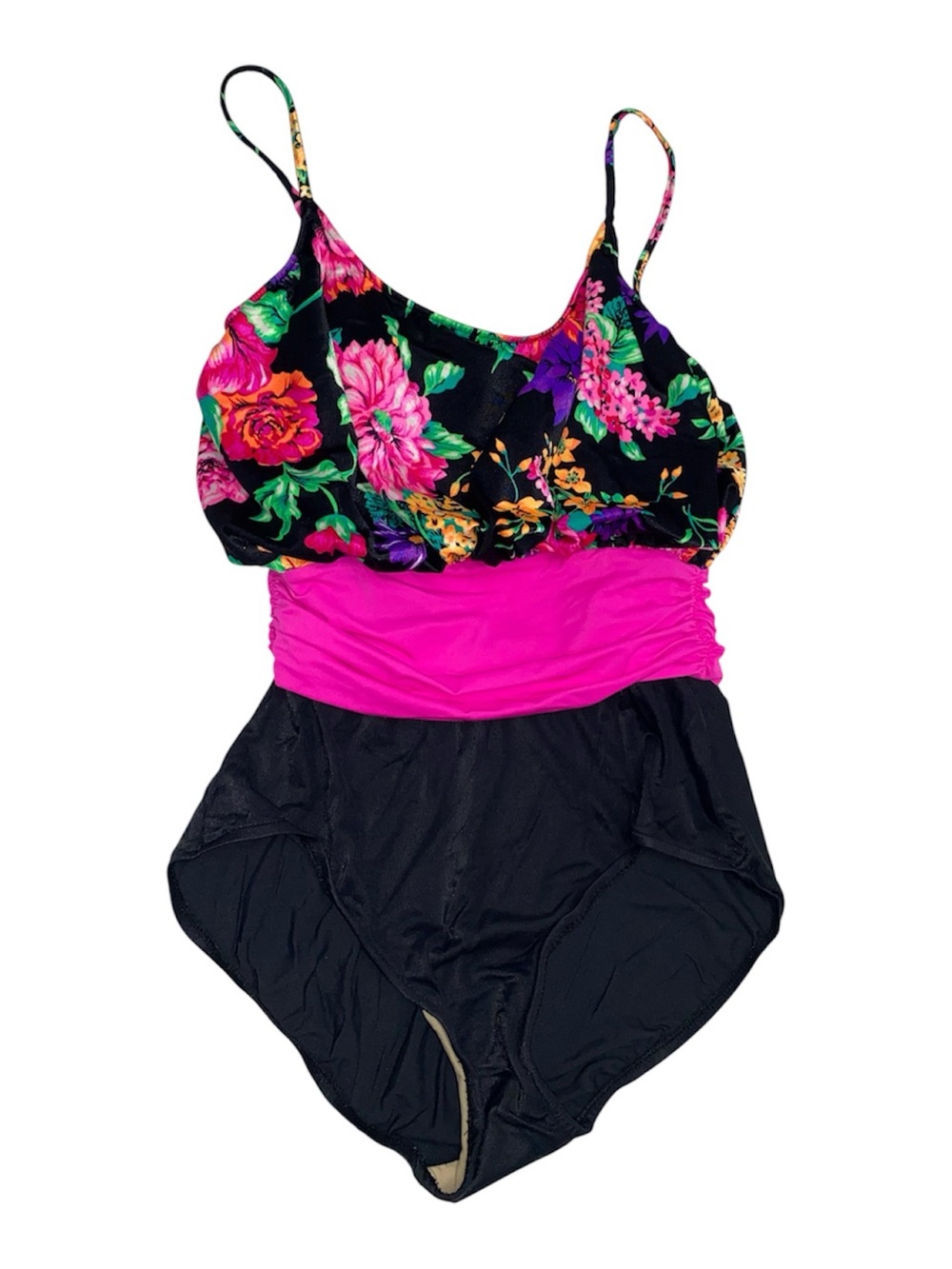 * Sirena size 12 one piece blouson swimsuit proudly made in the USA vintage 1980